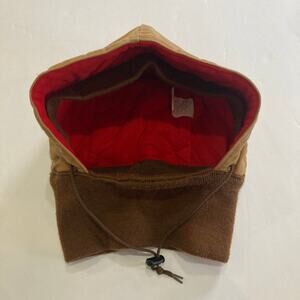 Vintage Carhartt Duck Hood Brown Red Quilt Lined Outdoor Workwear USA Made